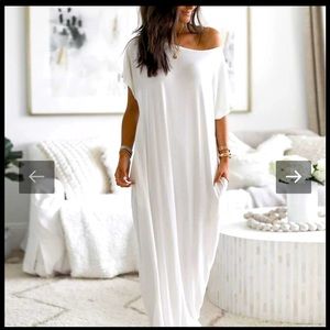 Beautiful One shoulder long white dress 🥰